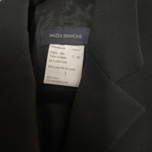 PIAZZA SEMPIONE Black Wool Button Up Suit Jacket size 40 - Picture 6 of 6